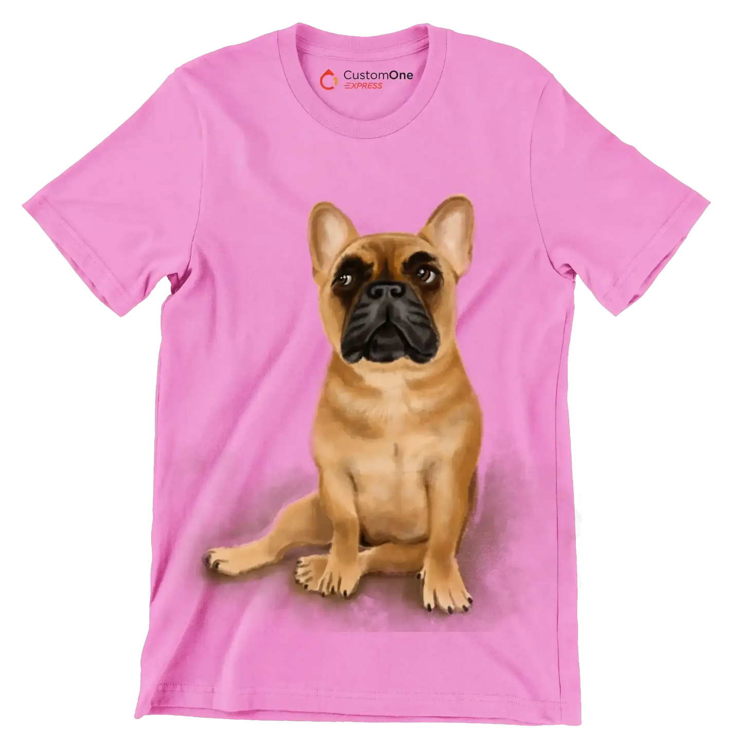 Fawn_French_Bulldog - Dog Themed T-Shirt-Pink-S-Custom One Express