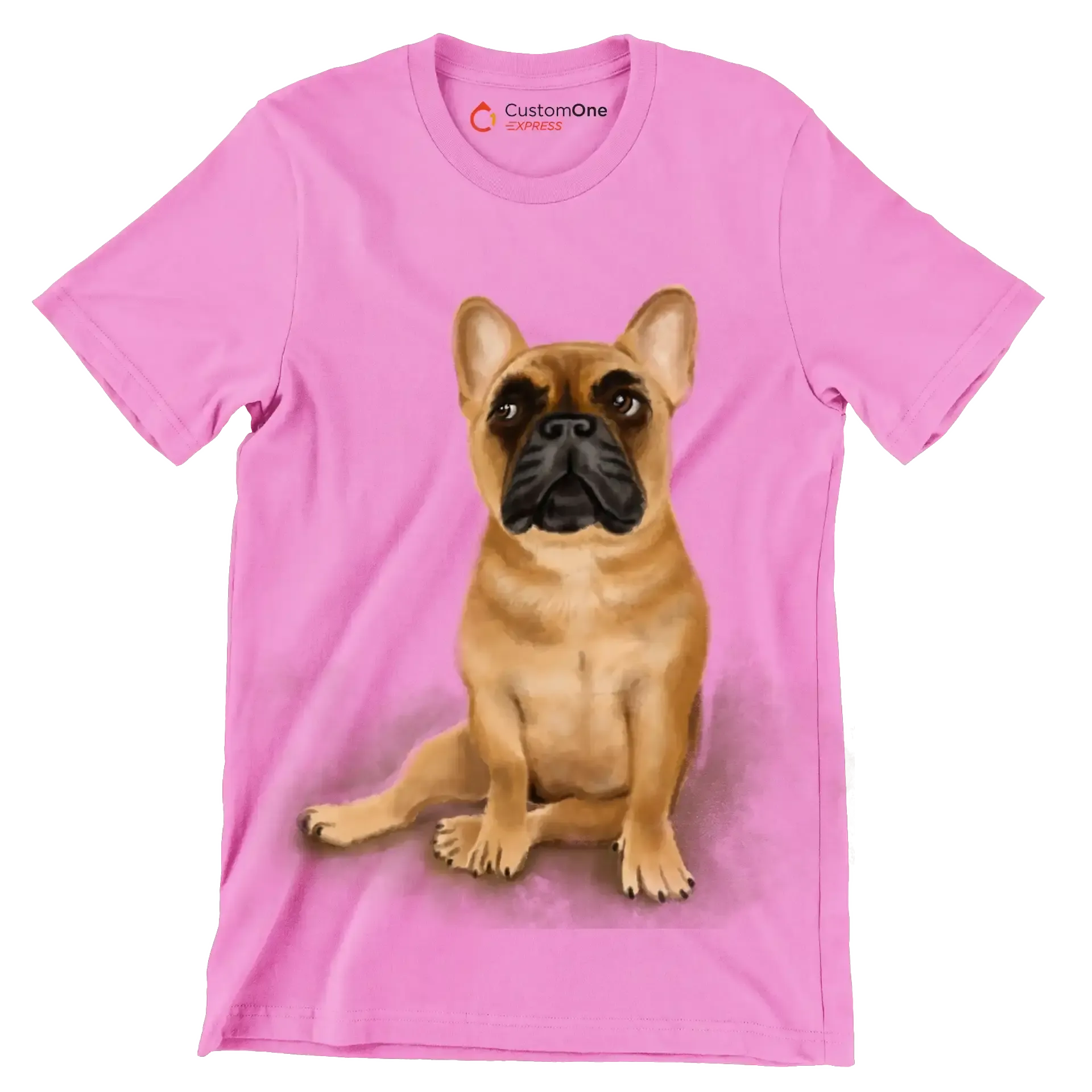 Fawn_French_Bulldog - Dog Themed T-Shirt-Pink-S-Custom One Express