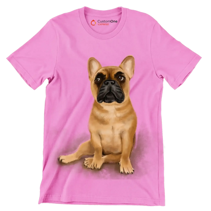 Fawn_French_Bulldog - Dog Themed T-Shirt-Pink-S-Custom One Express