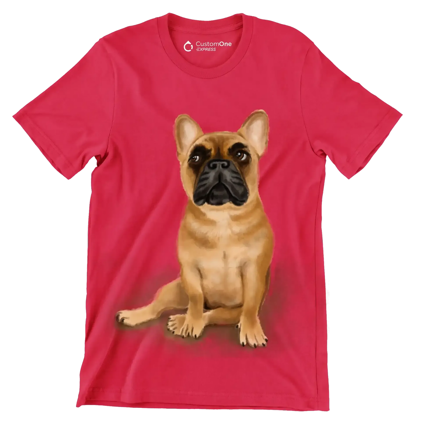 Fawn_French_Bulldog - Dog Themed T-Shirt-Red-S-Custom One Express