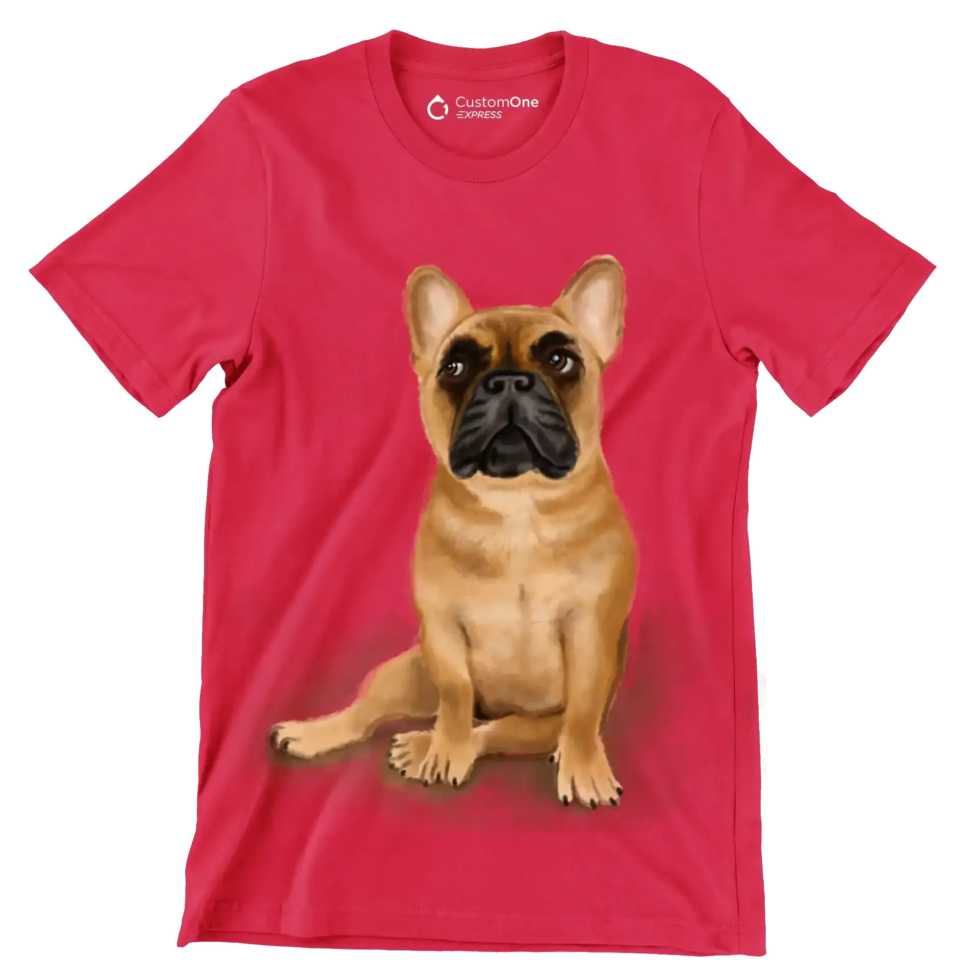Fawn_French_Bulldog - Dog Themed T-Shirt-Red-S-Custom One Express