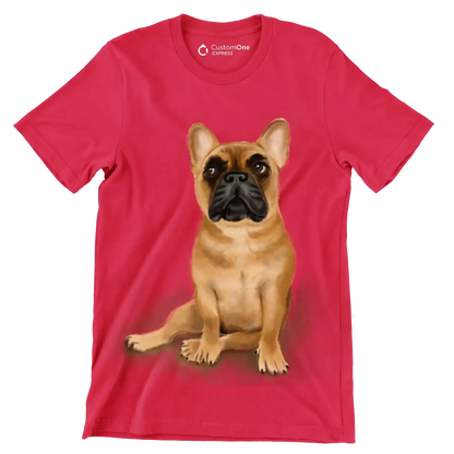 Fawn_French_Bulldog - Dog Themed T-Shirt-Red-S-Custom One Express