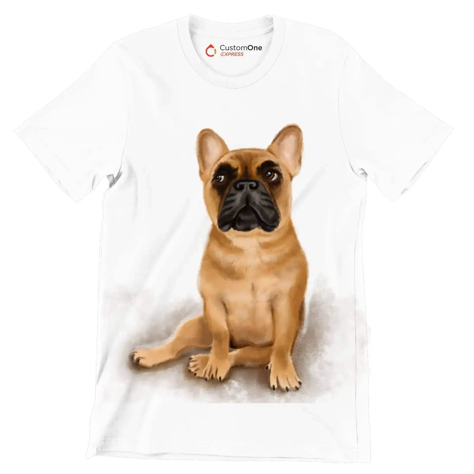 Fawn_French_Bulldog - Dog Themed T-Shirt-White-S-Custom One Express