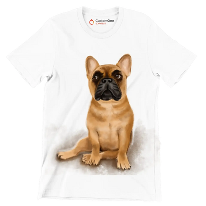 Fawn_French_Bulldog - Dog Themed T-Shirt-White-S-Custom One Express