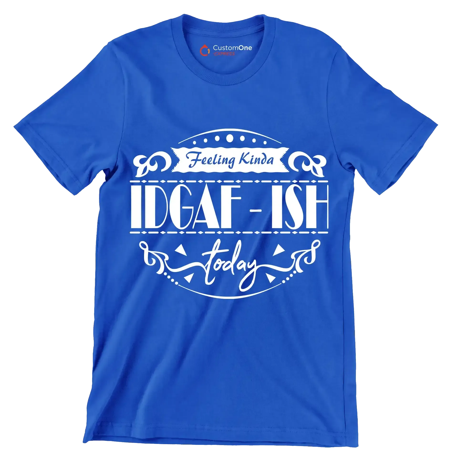 Feeling kinda idgaf-ish today - Sarcasm Themed T-Shirt-Blue-S-Custom One Express