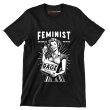 Feminist new serving size now in stock 100% organic rage - Retro Themed T-Shirt-Black-S-Custom One Express