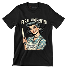 Feral housewife - Retro Themed T-Shirt-Black-S-Custom One Express