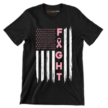 Fight - Breast Cancer Awareness T-Shirt-Black-S-Custom One Express