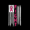 Fight Pink Ribbon American Flag - Breast Cancer Awareness T-Shirt-Black-S-Custom One Express