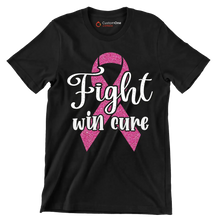 Fight Win Cure - Breast Cancer Awareness T-Shirt-Black-S-Custom One Express
