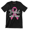 Fight Win Cure - Breast Cancer Awareness T-Shirt-Black-S-Custom One Express