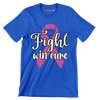 Fight Win Cure - Breast Cancer Awareness T-Shirt-Blue-S-Custom One Express