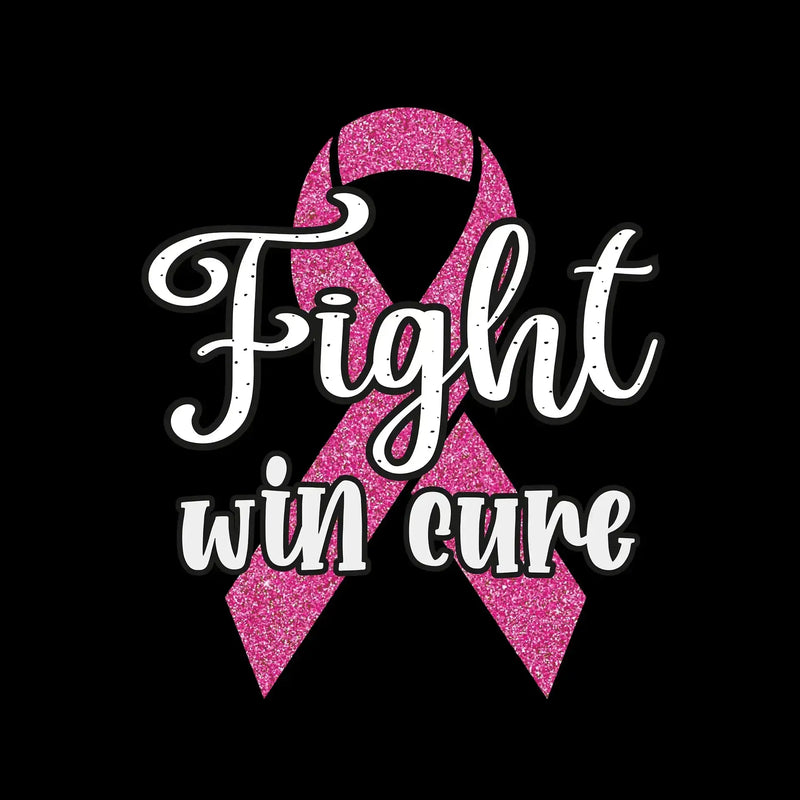 Fight Win Cure - Breast Cancer Awareness T-Shirt-Black-S-Custom One Express