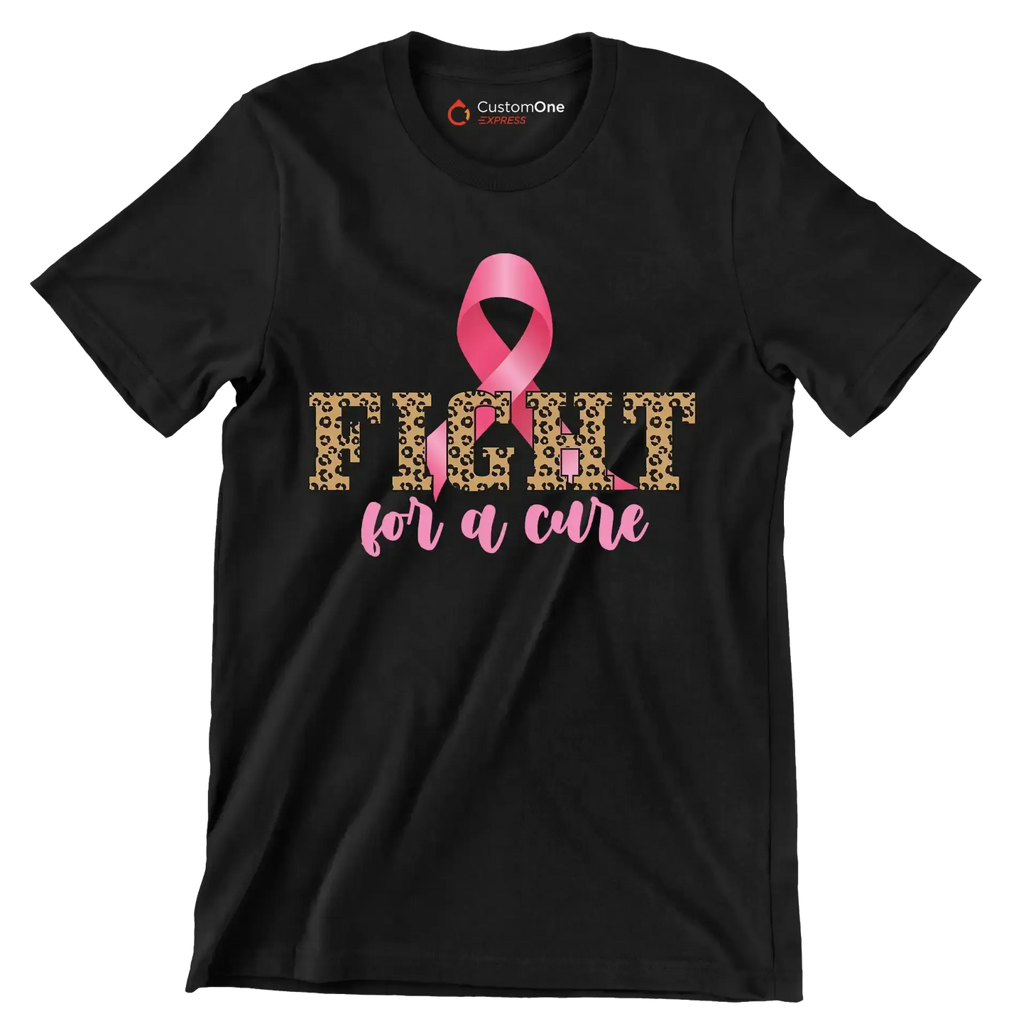 Fight for a cure - Breast Cancer Awareness T-Shirt-Black-S-Custom One Express
