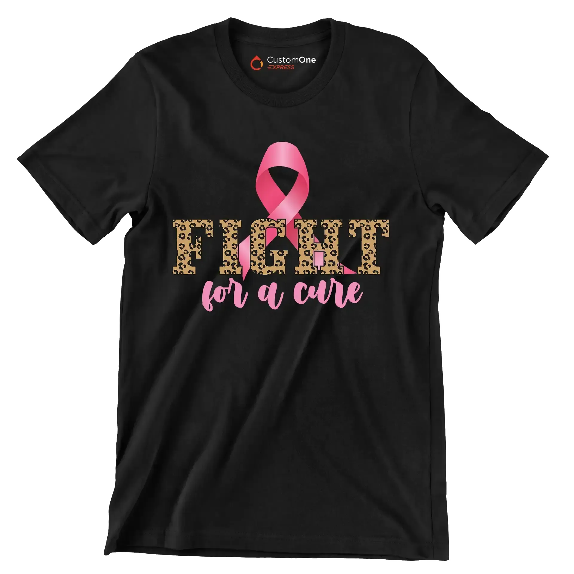 Fight for a cure - Breast Cancer Awareness T-Shirt-Black-S-Custom One Express