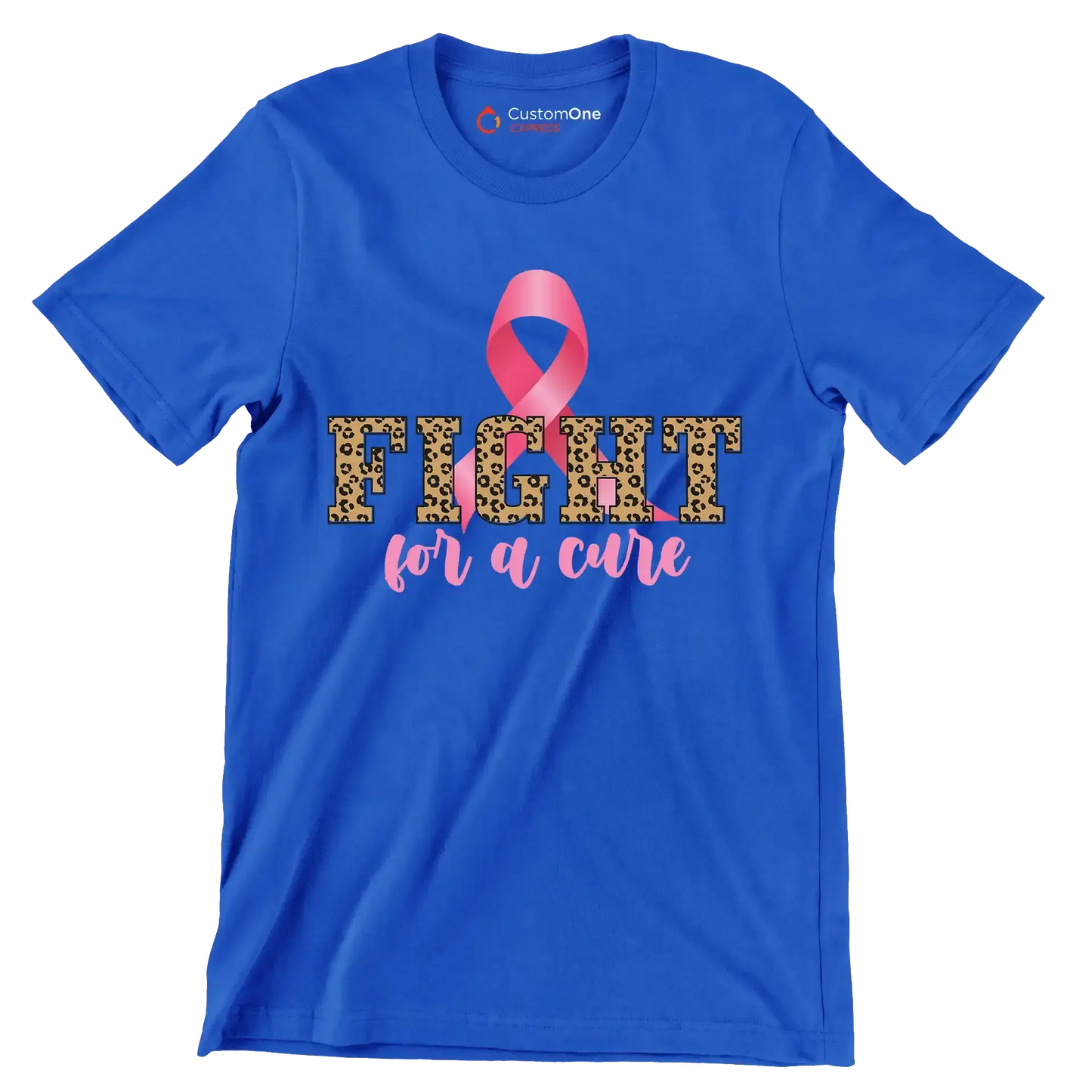 Fight for a cure - Breast Cancer Awareness T-Shirt-Blue-S-Custom One Express