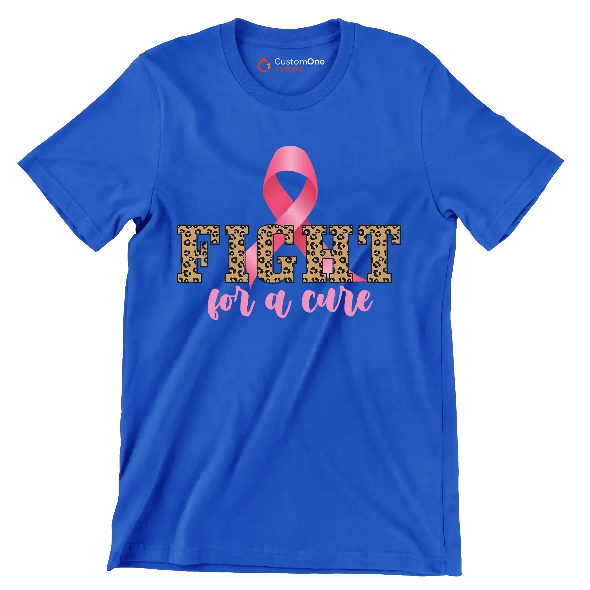 Fight for a cure - Breast Cancer Awareness T-Shirt-Blue-S-Custom One Express
