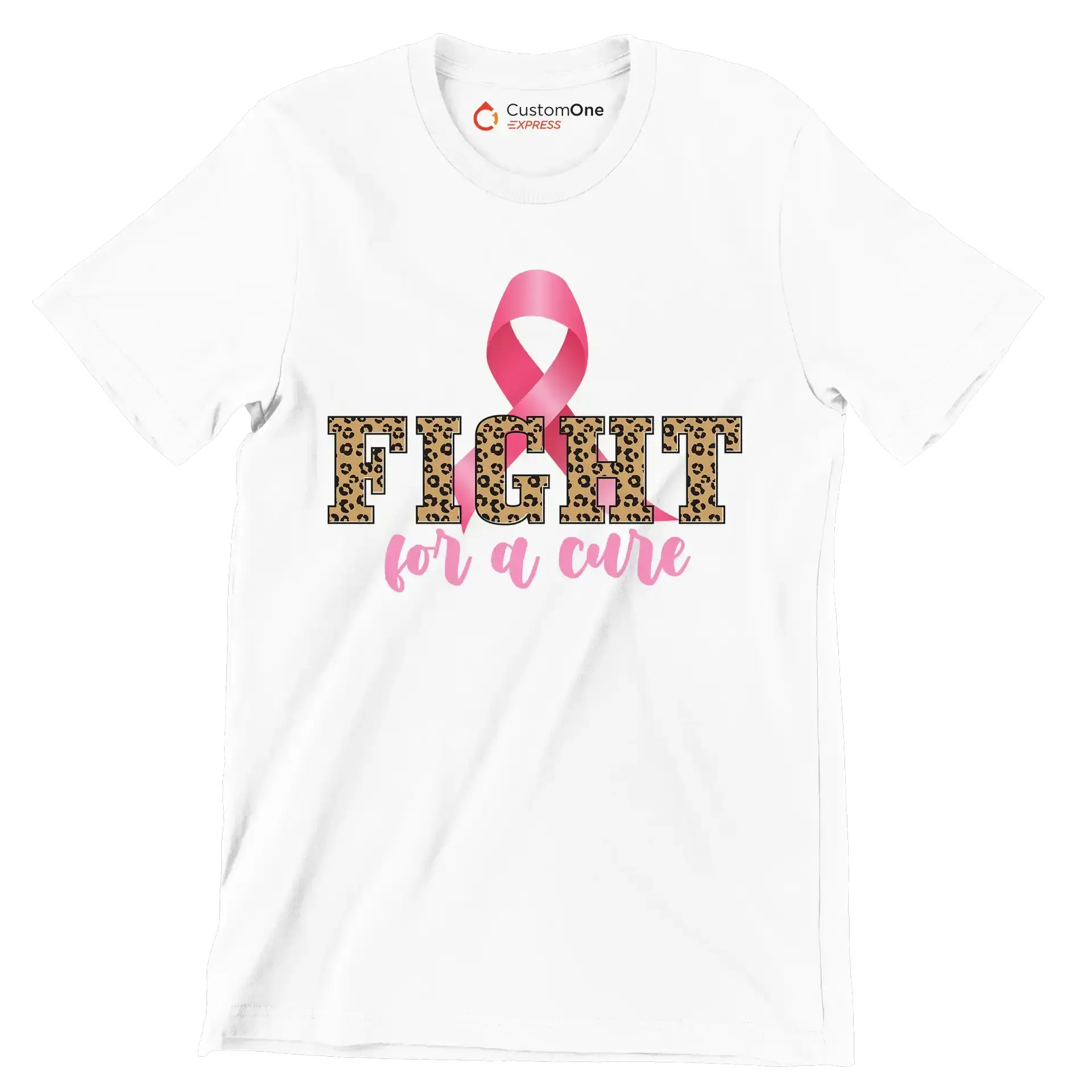 Fight for a cure - Breast Cancer Awareness T-Shirt-White-S-Custom One Express