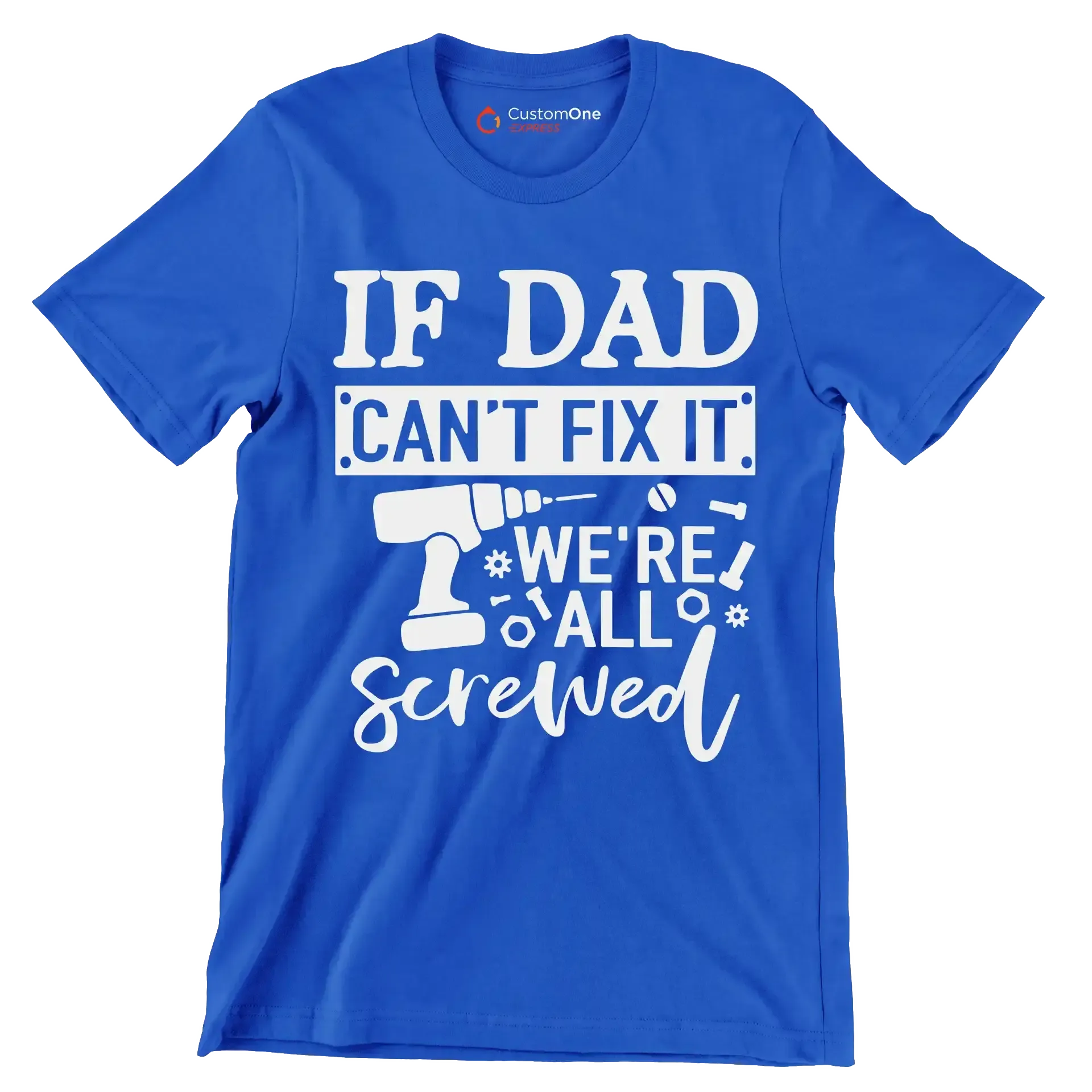 Find text in small letters in one line - Father’s Day T-Shirt-Blue-S-Custom One Express
