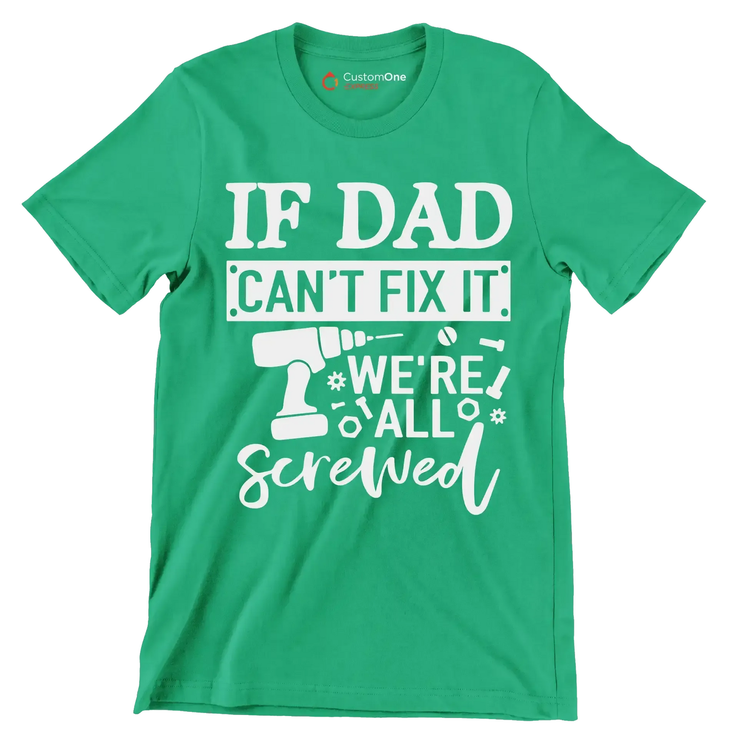 Find text in small letters in one line - Father’s Day T-Shirt-Green-S-Custom One Express