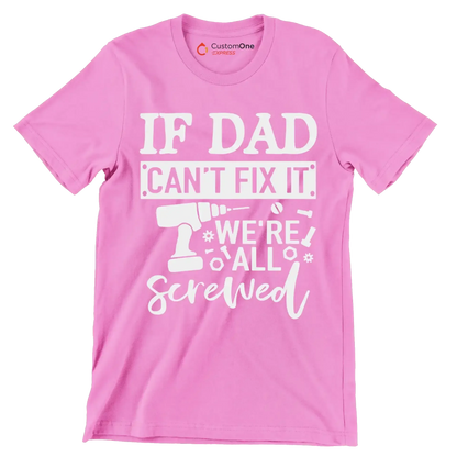 Find text in small letters in one line - Father’s Day T-Shirt-Pink-S-Custom One Express