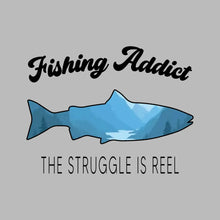 Fishing addict the struggle is reel - Fishing Themed T-Shirt-Blue-S-Custom One Express