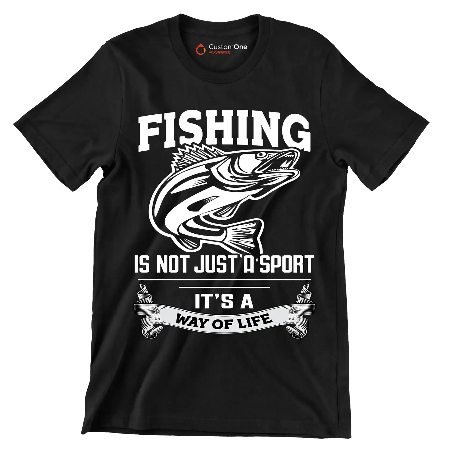 Fishing is not just a sport it's a way of life - Fishing Themed T-Shirt-Black-S-Custom One Express