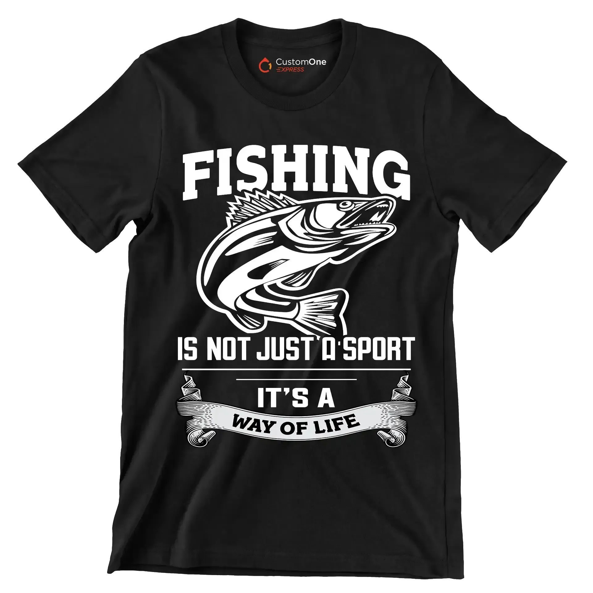 Fishing is not just a sport it's a way of life - Fishing Themed T-Shirt-Black-S-Custom One Express