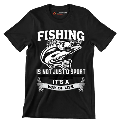 Fishing is not just a sport it's a way of life - Fishing Themed T-Shirt-Black-S-Custom One Express