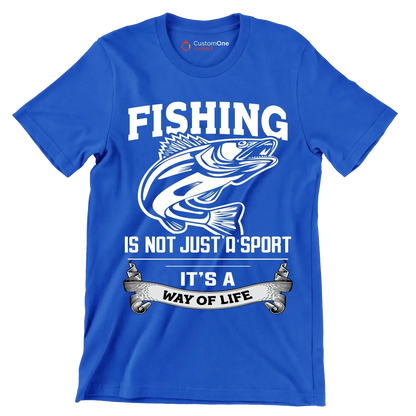 Fishing is not just a sport it's a way of life - Fishing Themed T-Shirt-Blue-S-Custom One Express