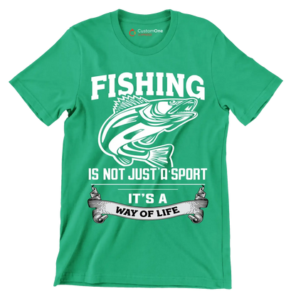 Fishing is not just a sport it's a way of life - Fishing Themed T-Shirt-Green-S-Custom One Express