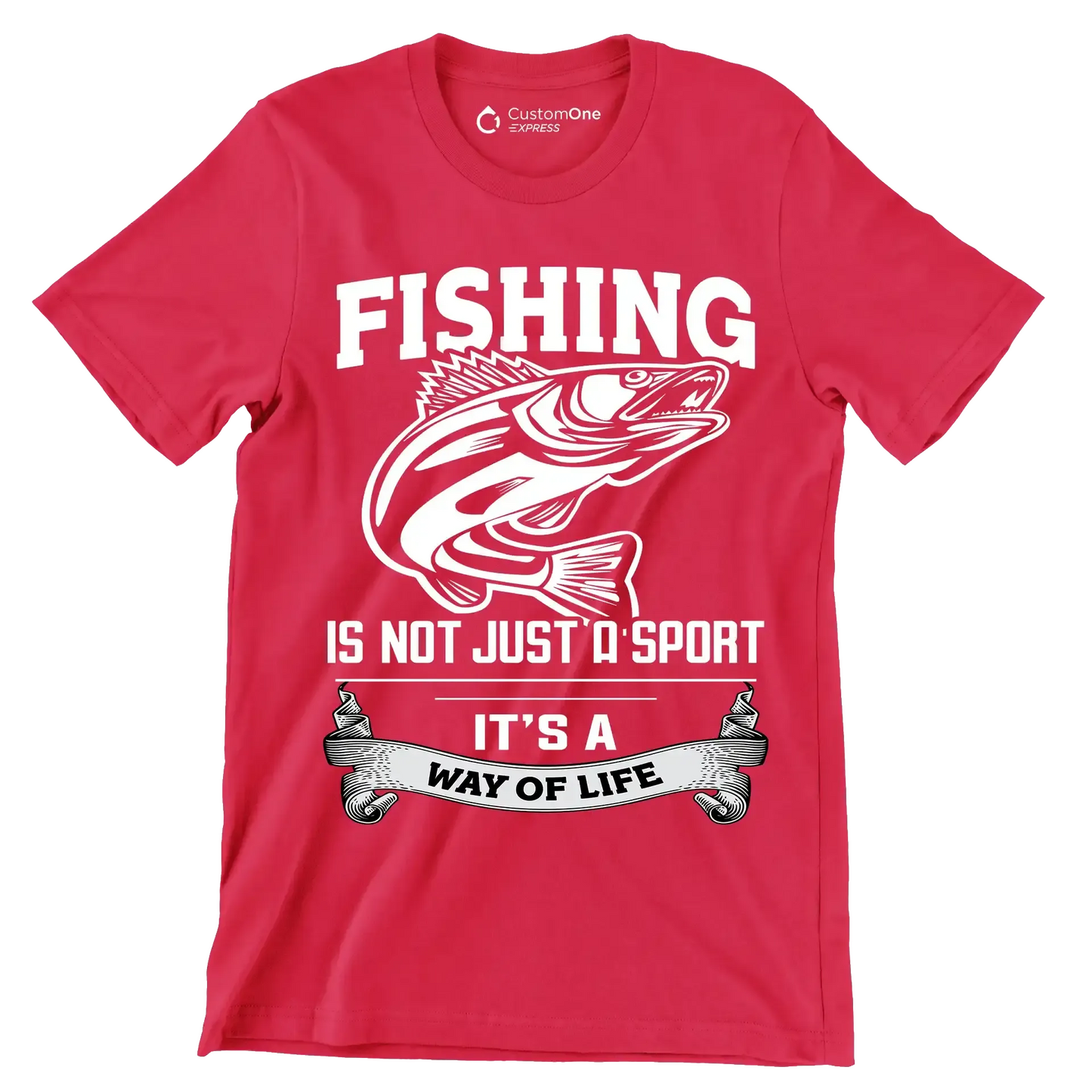 Fishing is not just a sport it's a way of life - Fishing Themed T-Shirt-Red-S-Custom One Express