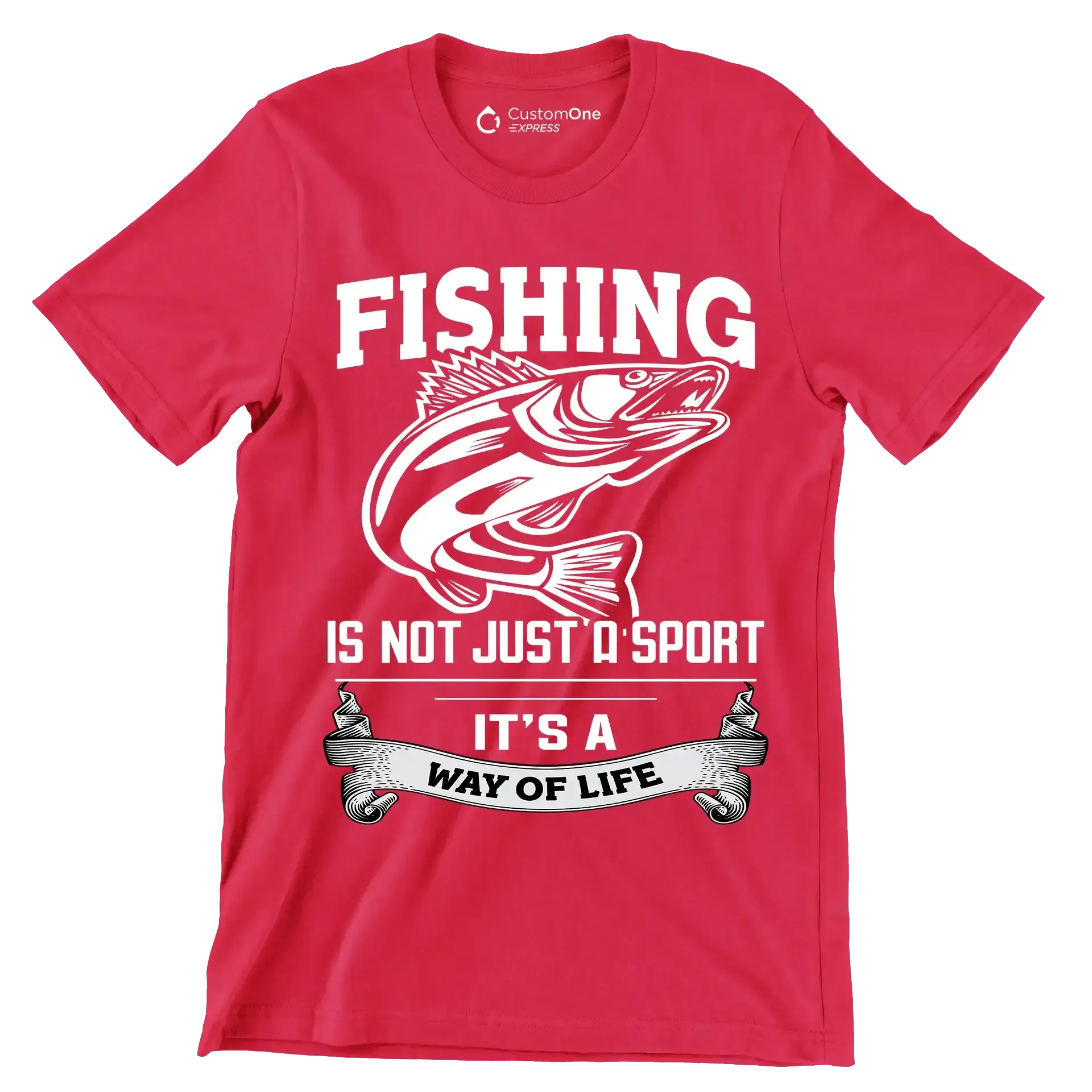 Fishing is not just a sport it's a way of life - Fishing Themed T-Shirt-Red-S-Custom One Express