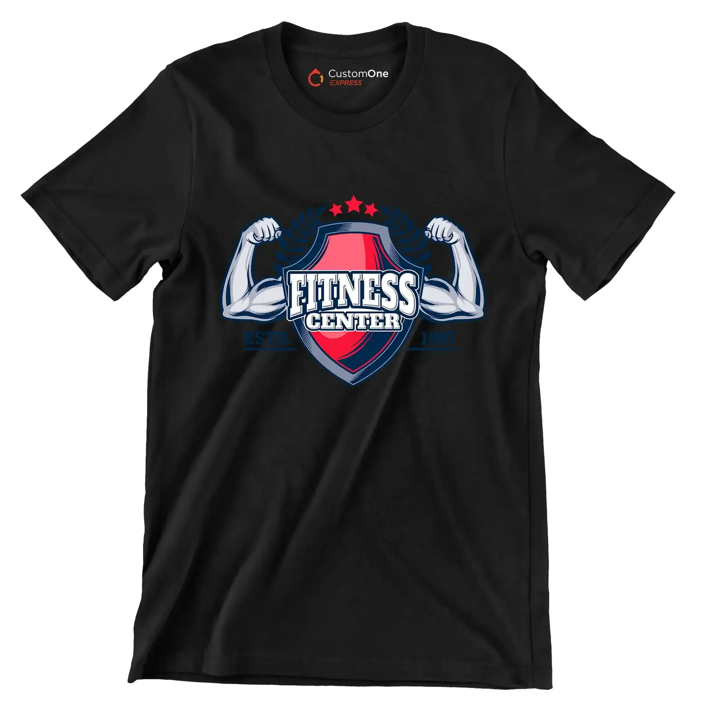 Fitness Center Estd. 1987 - Gym Themed T-Shirt-Black-S-Custom One Express