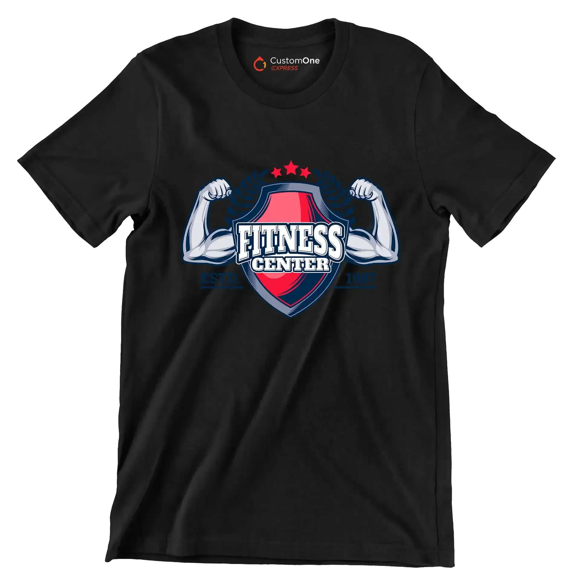 Fitness Center Estd. 1987 - Gym Themed T-Shirt-Black-S-Custom One Express