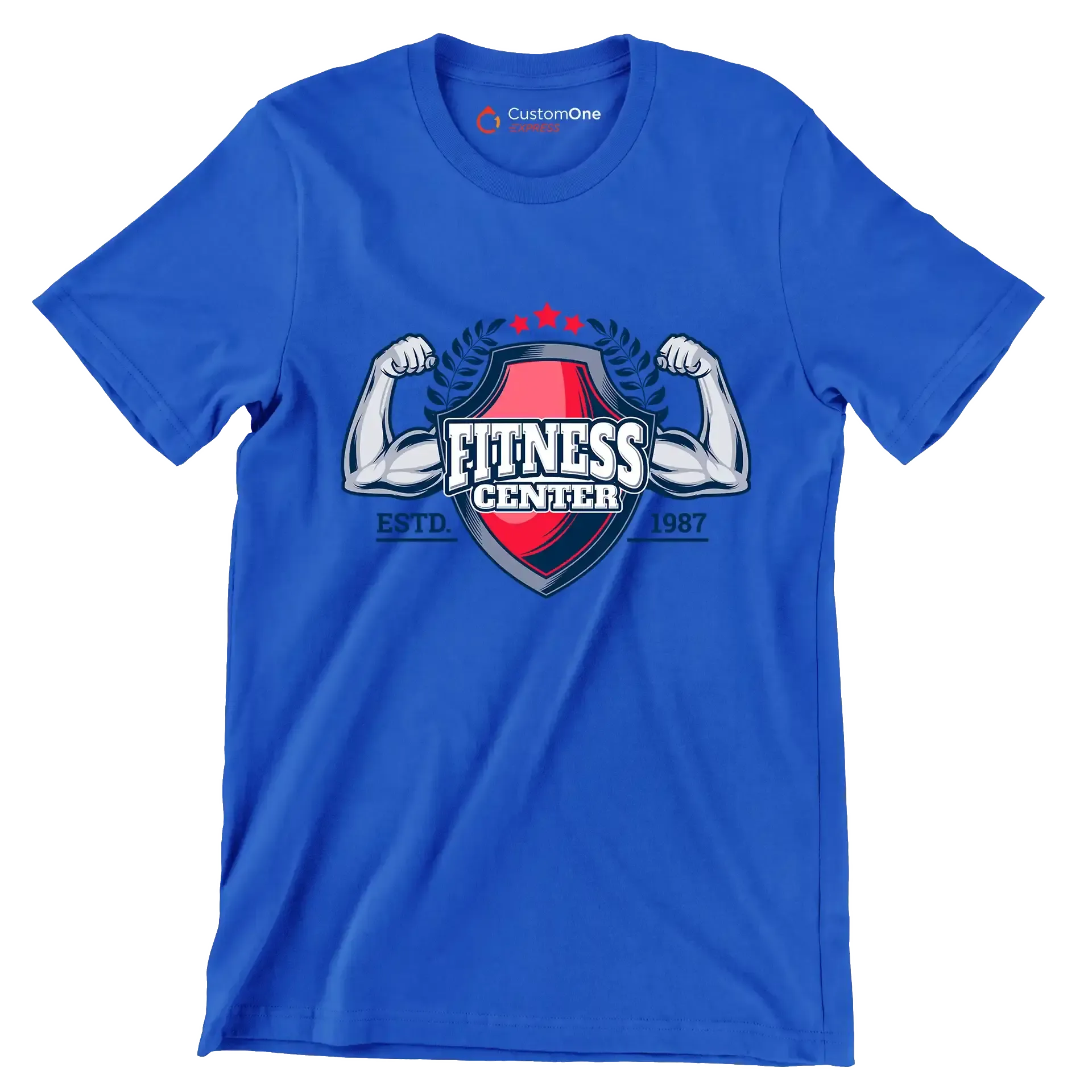 Fitness Center Estd. 1987 - Gym Themed T-Shirt-Blue-S-Custom One Express