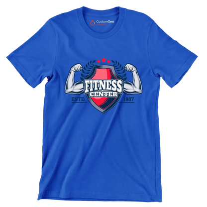 Fitness Center Estd. 1987 - Gym Themed T-Shirt-Blue-S-Custom One Express