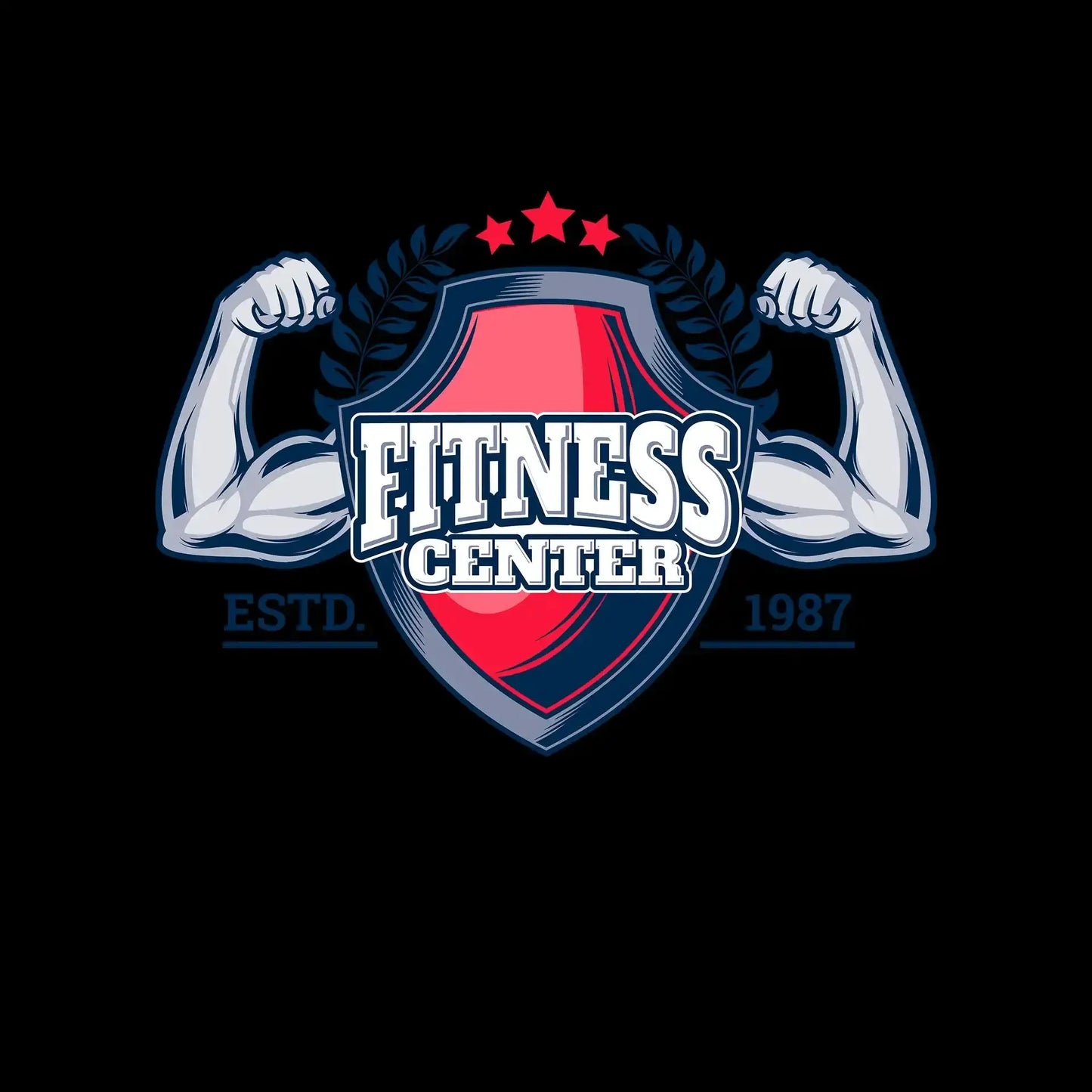 Fitness Center Estd. 1987 - Gym Themed T-Shirt-Black-S-Custom One Express