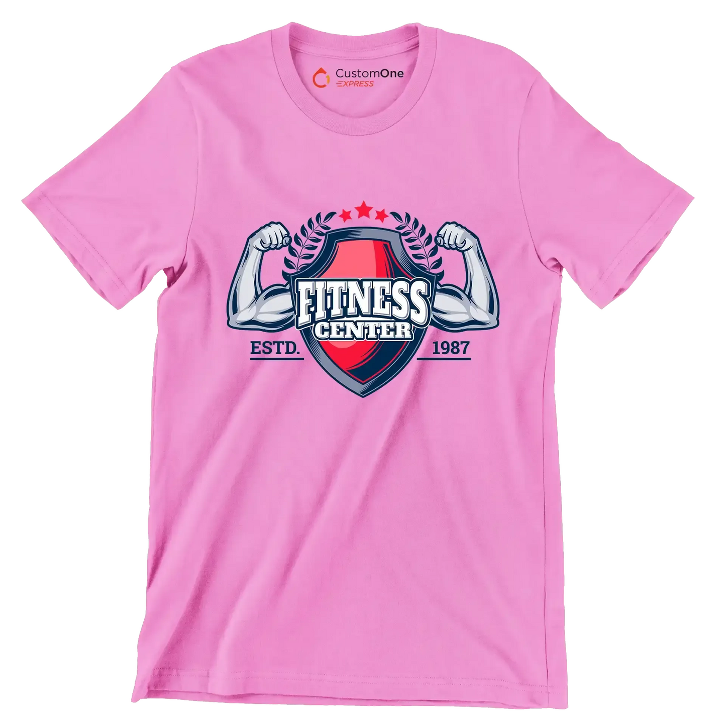 Fitness Center Estd. 1987 - Gym Themed T-Shirt-Pink-S-Custom One Express