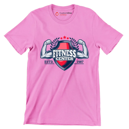 Fitness Center Estd. 1987 - Gym Themed T-Shirt-Pink-S-Custom One Express