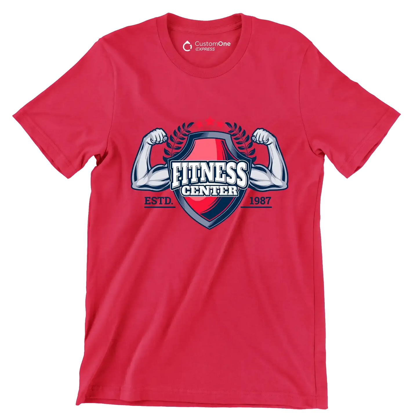 Fitness Center Estd. 1987 - Gym Themed T-Shirt-Red-S-Custom One Express