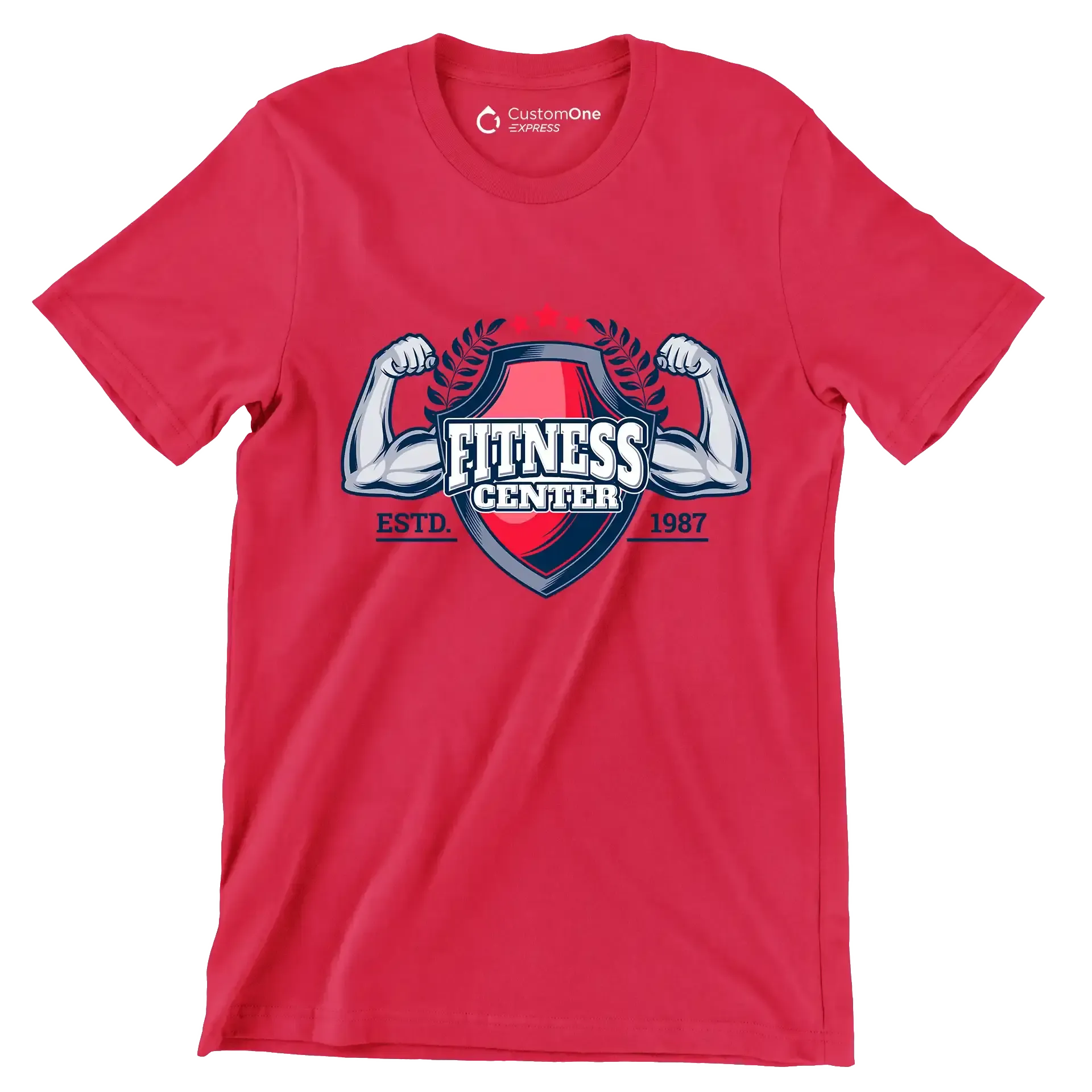Fitness Center Estd. 1987 - Gym Themed T-Shirt-Red-S-Custom One Express