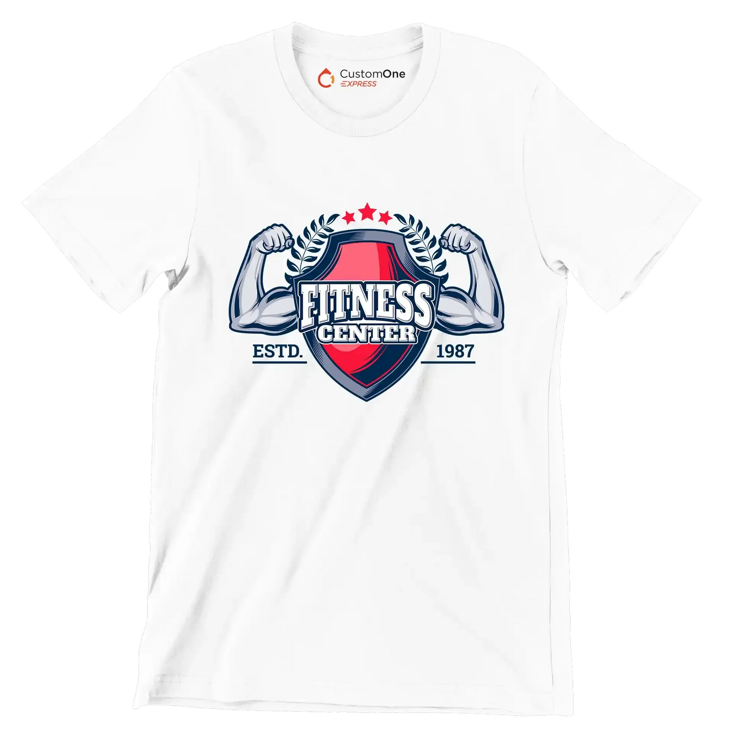 Fitness Center Estd. 1987 - Gym Themed T-Shirt-White-S-Custom One Express