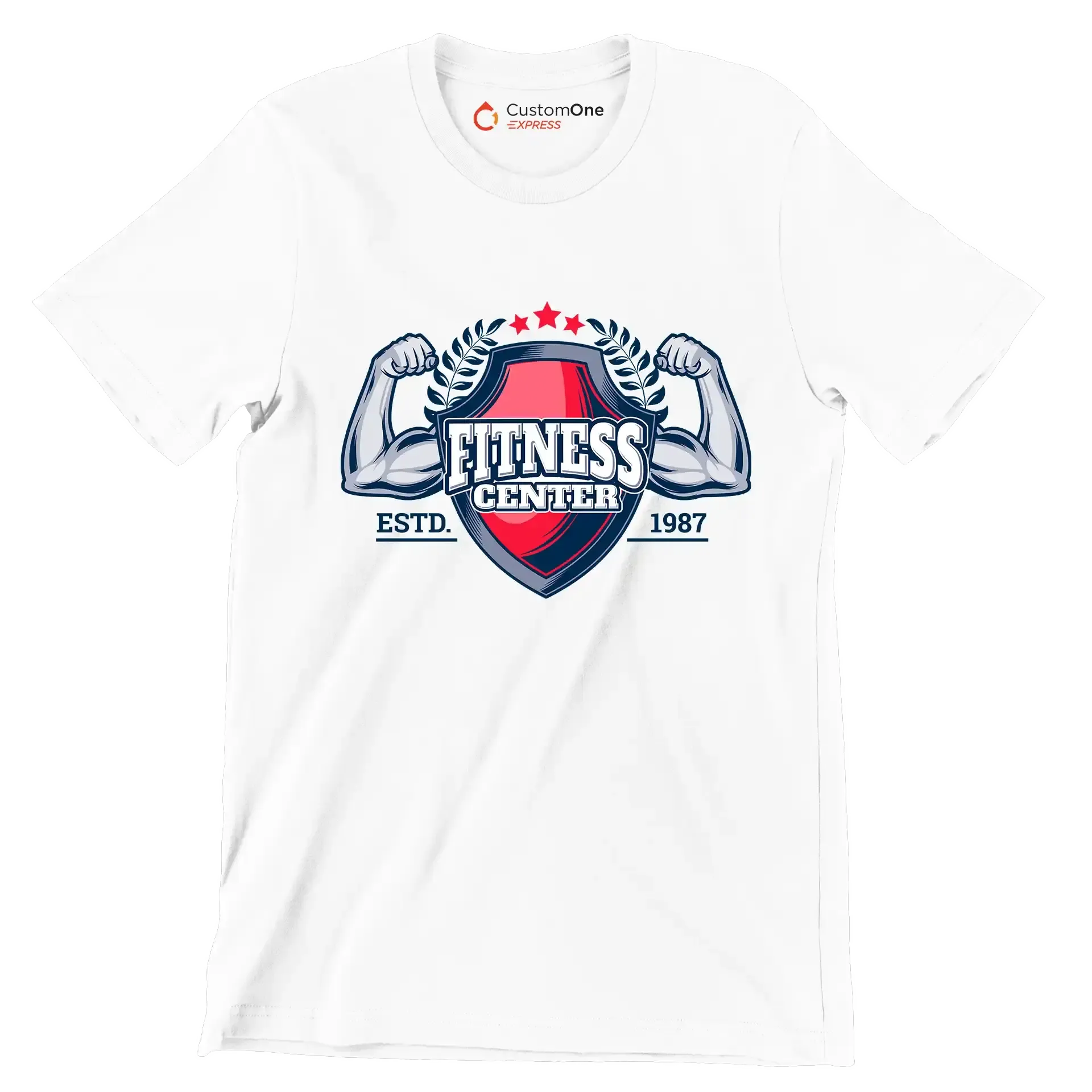 Fitness Center Estd. 1987 - Gym Themed T-Shirt-White-S-Custom One Express