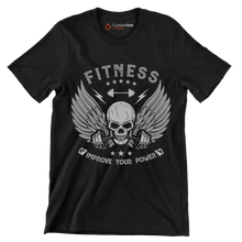 Fitness Improve Your Power - Gym Themed T-Shirt-Black-S-Custom One Express
