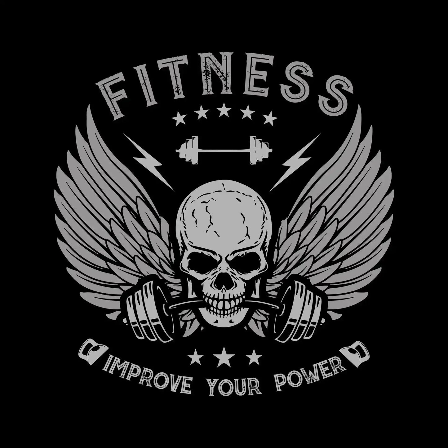 Fitness Improve Your Power - Gym Themed T-Shirt-Black-S-Custom One Express