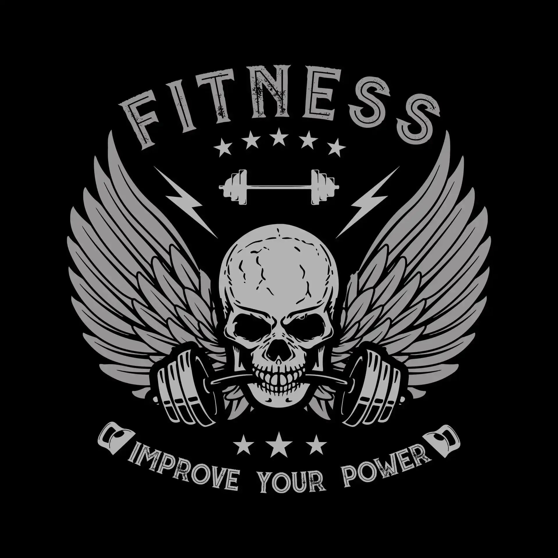 Fitness Improve Your Power - Gym Themed T-Shirt-Black-S-Custom One Express
