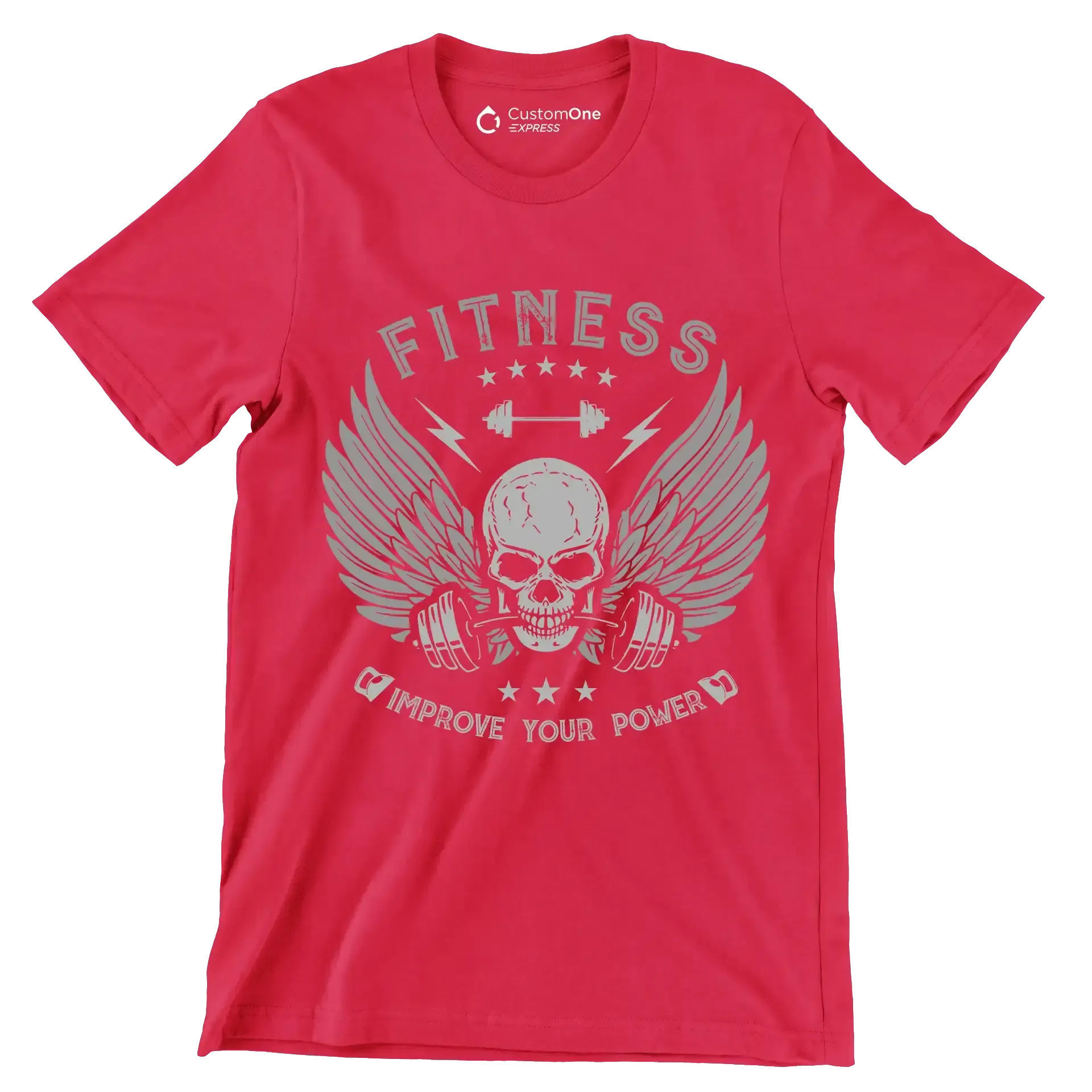 Fitness Improve Your Power - Gym Themed T-Shirt-Red-S-Custom One Express