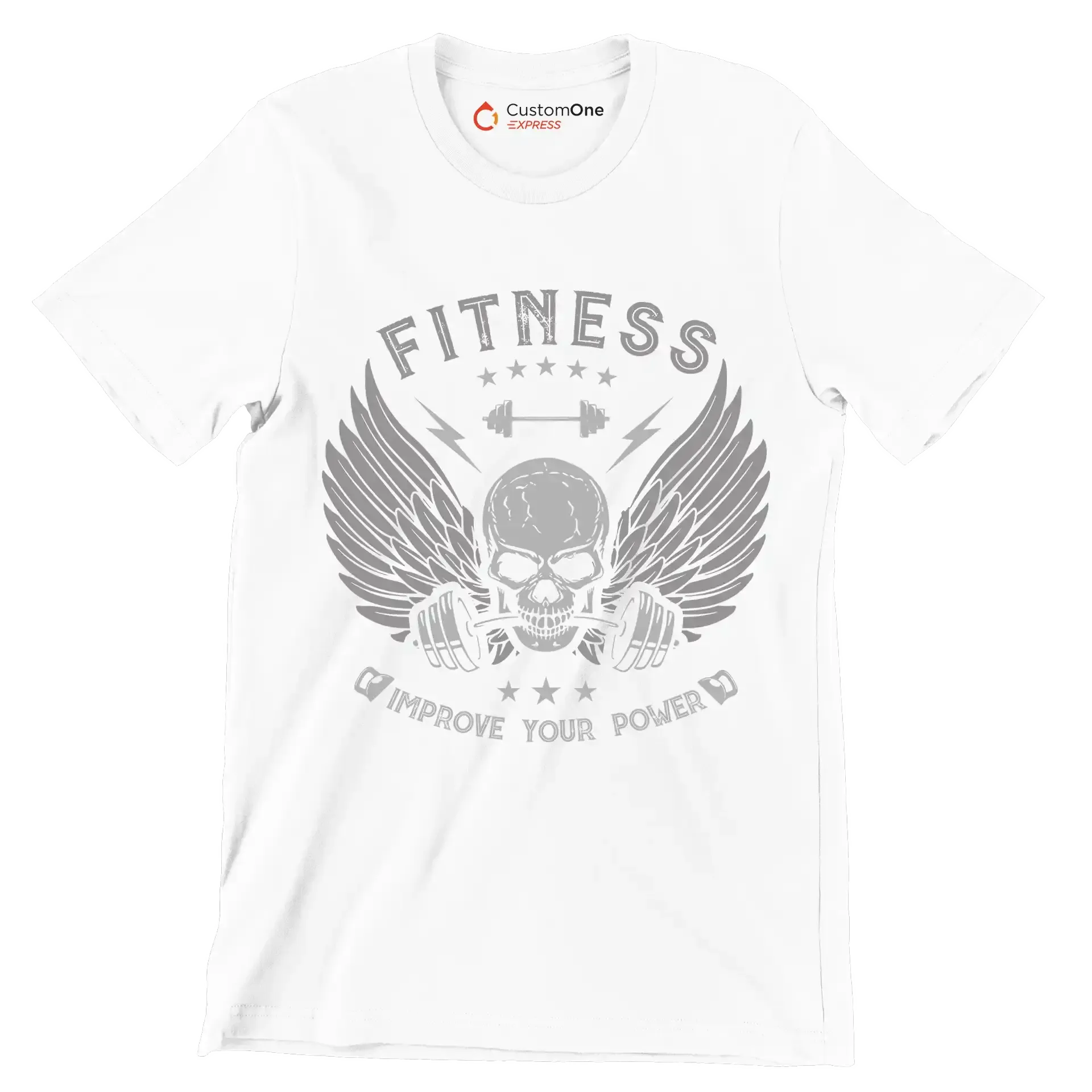 Fitness Improve Your Power - Gym Themed T-Shirt-White-S-Custom One Express