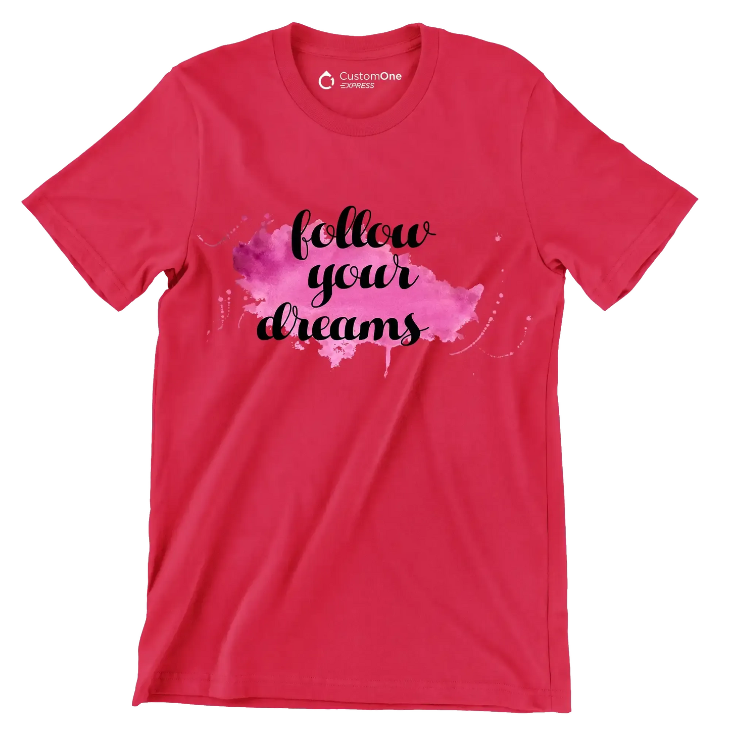 Follow Your Dreams - Motivational Themed T-Shirt-Red-S-Custom One Express